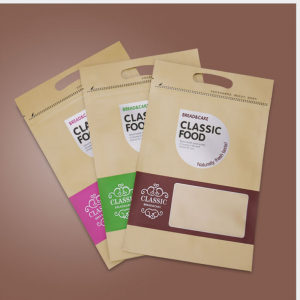 良質の一般的に使用されるクラフト紙袋3サイドシール包装袋コーヒースナックナッツ米