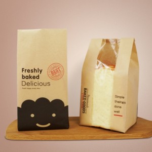 パンベーカリークッキー食品包装用カスタム印刷クラフト紙袋